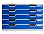 Exacompta Modulo Cajones Sobremesa System 5 Cajones Poliestireno Din A3 Azul/Gris 350x288x320 mm
