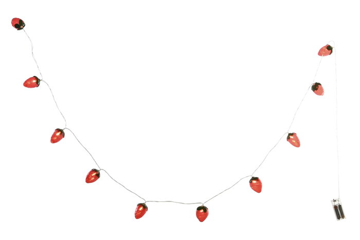 DKD Home Decor Guirnalda LED Roja Fresas Sandia Set de 10 5 x 180 x 4 cm