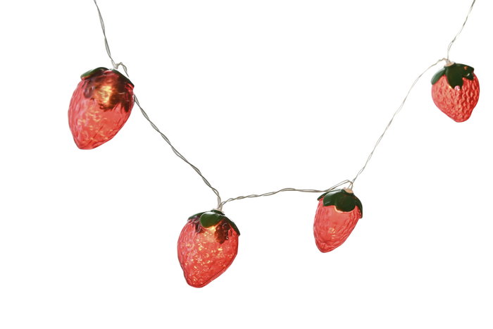 DKD Home Decor Guirnalda LED Roja Fresas Sandia Set de 10 5 x 180 x 4 cm