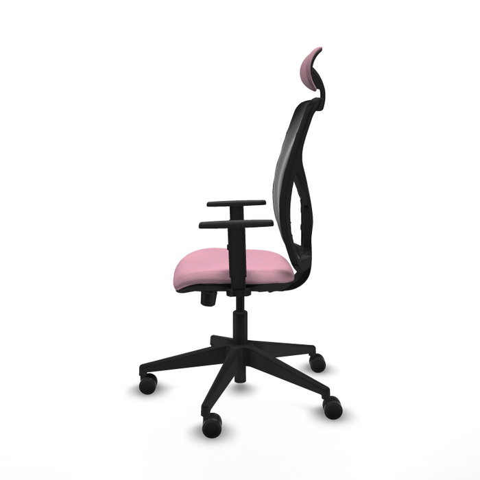 PIQUERAS Y CRESPO Silla de oficina Motilla Rosa y Negro con mecanismo Sincro/Traslack