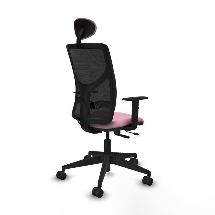 PIQUERAS Y CRESPO Silla de oficina Motilla Rosa y Negro con mecanismo Sincro/Traslack