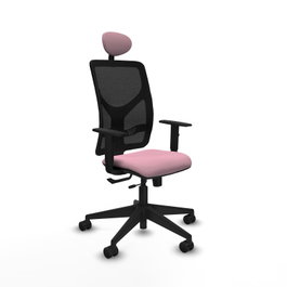 PIQUERAS Y CRESPO Silla de oficina Motilla Rosa y Negro con mecanismo Sincro/Traslack