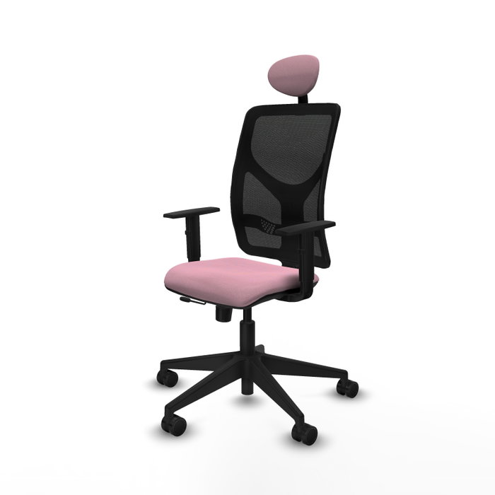 PIQUERAS Y CRESPO Silla de oficina Motilla Rosa y Negro con mecanismo Sincro/Traslack
