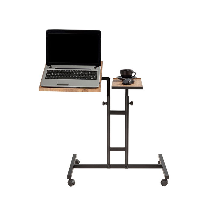 Hanah Home Atlantic Escritorio de Pie para Portátil, Ajustable, con Ruedas, Tablero Melamina, Metal, Pino Atlántico y Negro, 67x87x45.5 cm Hanah Home Atlantic Escritorio de Pie para Portátil, Ajustable, con Ruedas, Tablero Melamina, Metal, Pino Atlántico y Negro, 67x87x45.5 cm