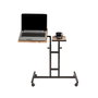 Hanah Home Atlantic Escritorio de Pie para Portátil, Ajustable, con Ruedas, Tablero Melamina, Metal, Pino Atlántico y Negro, 67x87x45.5 cm