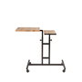 Hanah Home Atlantic Escritorio de Pie para Portátil, Ajustable, con Ruedas, Tablero Melamina, Metal, Pino Atlántico y Negro, 67x87x45.5 cm