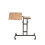 Hanah Home Atlantic Escritorio de Pie para Portátil, Ajustable, con Ruedas, Tablero Melamina, Metal, Pino Atlántico y Negro, 67x87x45.5 cm