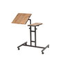 Hanah Home Atlantic Escritorio de Pie para Portátil, Ajustable, con Ruedas, Tablero Melamina, Metal, Pino Atlántico y Negro, 67x87x45.5 cm