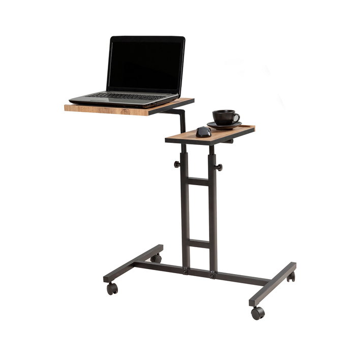 Hanah Home Atlantic Escritorio de Pie para Portátil, Ajustable, con Ruedas, Tablero Melamina, Metal, Pino Atlántico y Negro, 67x87x45.5 cm Hanah Home Atlantic Escritorio de Pie para Portátil, Ajustable, con Ruedas, Tablero Melamina, Metal, Pino Atlántico y Negro, 67x87x45.5 cm