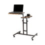 Hanah Home Atlantic Escritorio de Pie para Portátil, Ajustable, con Ruedas, Tablero Melamina, Metal, Pino Atlántico y Negro, 67x87x45.5 cm