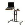 Hanah Home Atlantic Escritorio de Pie para Portátil, Ajustable, con Ruedas, Tablero Melamina, Metal, Pino Atlántico y Negro, 67x87x45.5 cm