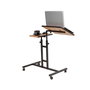 Hanah Home Atlantic Escritorio de Pie para Portátil, Ajustable, con Ruedas, Tablero Melamina, Metal, Pino Atlántico y Negro, 67x87x45.5 cm