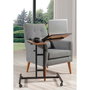 Hanah Home Atlantic Escritorio de Pie para Portátil, Ajustable, con Ruedas, Tablero Melamina, Metal, Pino Atlántico y Negro, 67x87x45.5 cm