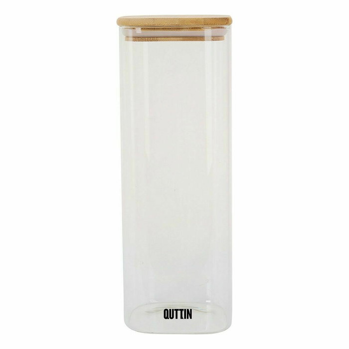 Quttin Tarro Cuadrado de Borosilicato con Tapa de Bambú 2150ml (12 Unidades) Quttin Tarro Cuadrado de Borosilicato con Tapa de Bambú 2150ml (12 Unidades)