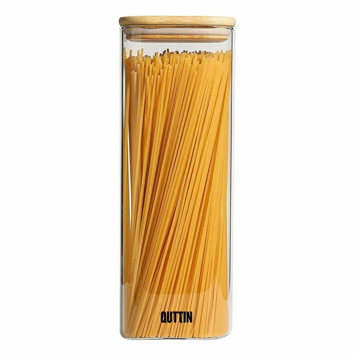 Quttin Tarro Cuadrado de Borosilicato con Tapa de Bambú 2150ml (12 Unidades) Quttin Tarro Cuadrado de Borosilicato con Tapa de Bambú 2150ml (12 Unidades)