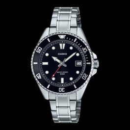 Casio MDV-10D-1A1VDF con esfera negra y correa gris