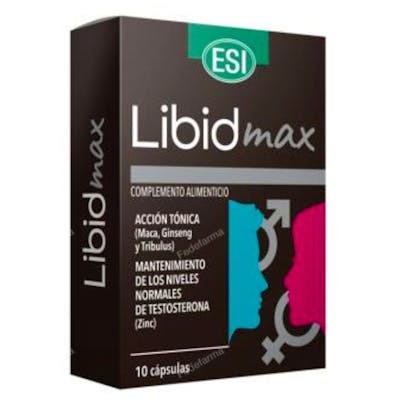 TREPATDIET-ESI Libidmax 10 Cápsulas - Complemento para la Vitalidad Sexual con Maca, Ginseng, Tribulus, Vitamina B6 y Zinc TREPATDIET-ESI Libidmax 10 Cápsulas - Complemento para la Vitalidad Sexual con Maca, Ginseng, Tribulus, Vitamina B6 y Zinc