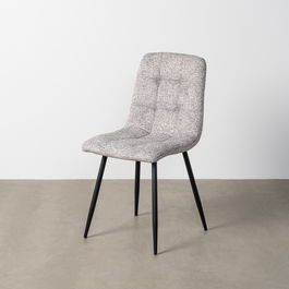 Silla Jaspeado Gris-Blanco Tejido-Metal 44 X 52 X 86 cm