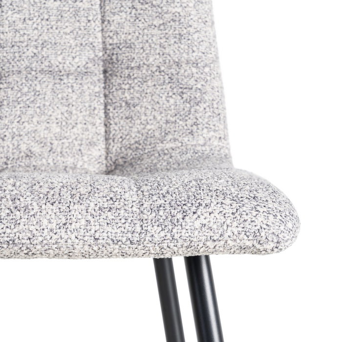 Silla Jaspeado Gris-Blanco Tejido-Metal 44 X 52 X 86 cm (Set de 2)