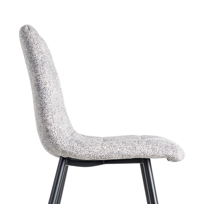 Silla Jaspeado Gris-Blanco Tejido-Metal 44 X 52 X 86 cm (Set de 2)