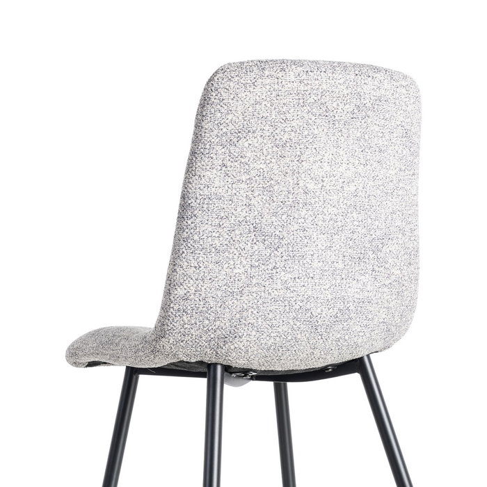 Silla Jaspeado Gris-Blanco Tejido-Metal 44 X 52 X 86 cm (Set de 2)