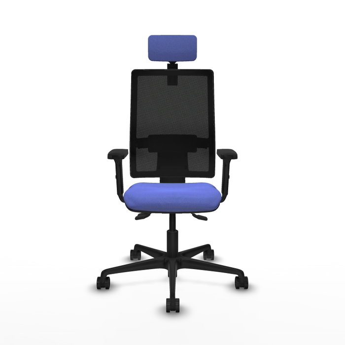 PIQUERAS Y CRESPO Silla de oficina Bormate con mecanismo Asincro, Azul claro y Negro