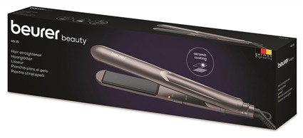 Beurer Plancha de Cabello HS-15 con Revestimiento Cerámica para un Alisado Brillante y sin Encrespamiento, Mecanismo de Cierre para Viaje Beurer Plancha de Cabello HS-15 con Revestimiento Cerámica para un Alisado Brillante y sin Encrespamiento, Mecanismo de Cierre para Viaje