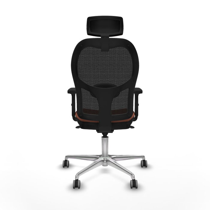 PIQUERAS Y CRESPO Silla de oficina Jorquera con mecanismo Sincro, tela marrón y malla negra PIQUERAS Y CRESPO Silla de oficina Jorquera con mecanismo Sincro, tela marrón y malla negra