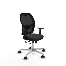 PIQUERAS Y CRESPO Silla de oficina Jorquera con mecanismo Sincro/Traslack, Tela Negra