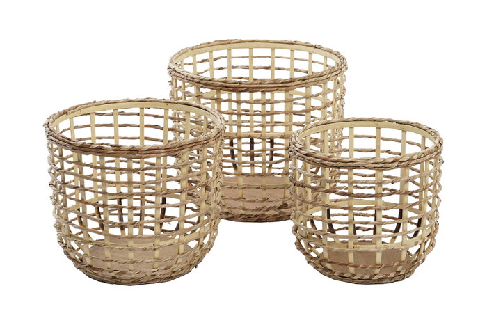 DKD Home Decor Cesta Urban 39x39x32 cm Set 3 Piezas Fibra de Maíz Marrón DKD Home Decor Cesta Urban 39x39x32 cm Set 3 Piezas Fibra de Maíz Marrón