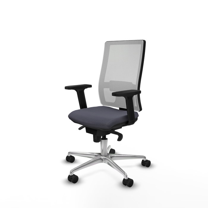 PIQUERAS Y CRESPO Silla de oficina Horna con mecanismo Sincro, Gris oscuro y Blanco