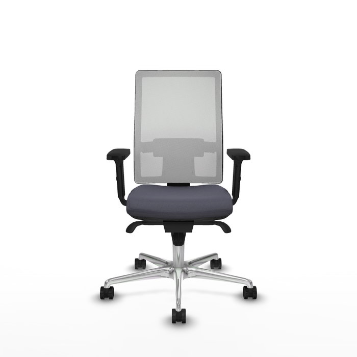 PIQUERAS Y CRESPO Silla de oficina Horna con mecanismo Sincro, Gris oscuro y Blanco