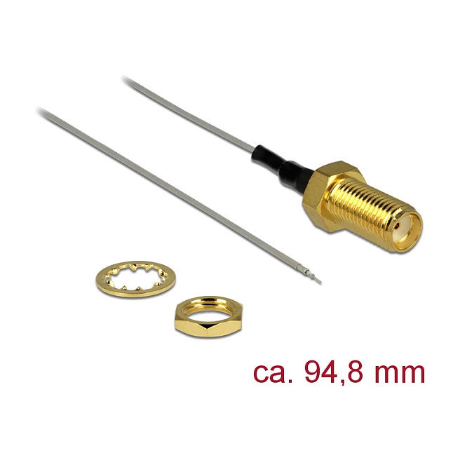 DeLOCK Cable Coaxial 89600 SMA Macho a Extremo Abierto Estañado 94,8 m