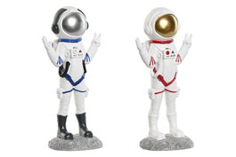 DKD Home Decor Figura de Resina Astronauta y Chica, Pack de 2 Surtidos