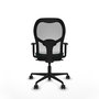 Silla de oficina Jorquera con mecanismo Sincro tapizada con Similpiel color Verde botella y malla color Blanco. Equipada con lumbar 1D, Brazos 1D y Ruedas 65mm nailon