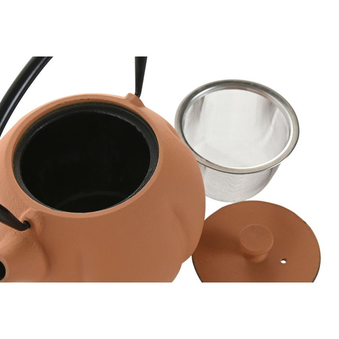 DKD Home Decor Teteras de Hierro Colado 1L Surtido Naranja y Verde