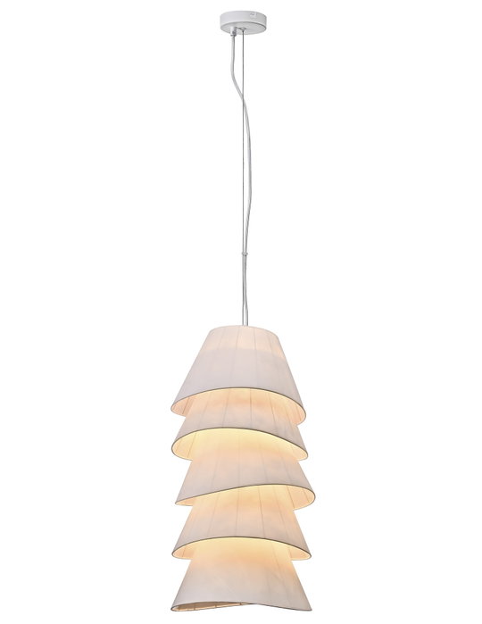 DKD Home Decor Lámpara de Techo de Poliéster con 5 Pantallas, Crudo