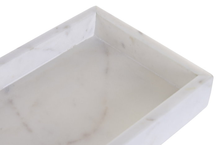 DKD Home Decor Bandeja de Mármol Blanco 30,5x15,5x3,8 cm