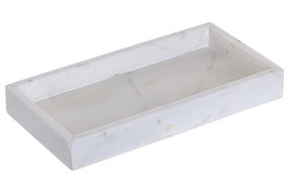 DKD Home Decor Bandeja de Mármol Blanco 30,5x15,5x3,8 cm