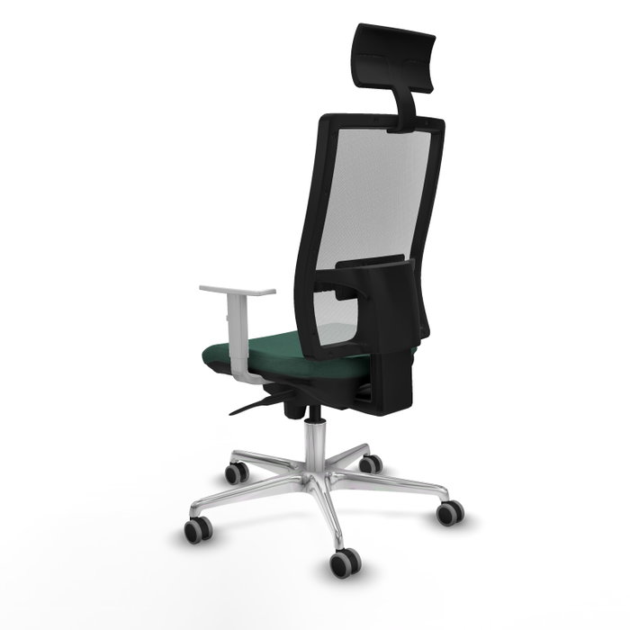 PIQUERAS Y CRESPO Silla de oficina Horna con mecanismo Sincro Verde botella y Blanco PIQUERAS Y CRESPO Silla de oficina Horna con mecanismo Sincro Verde botella y Blanco
