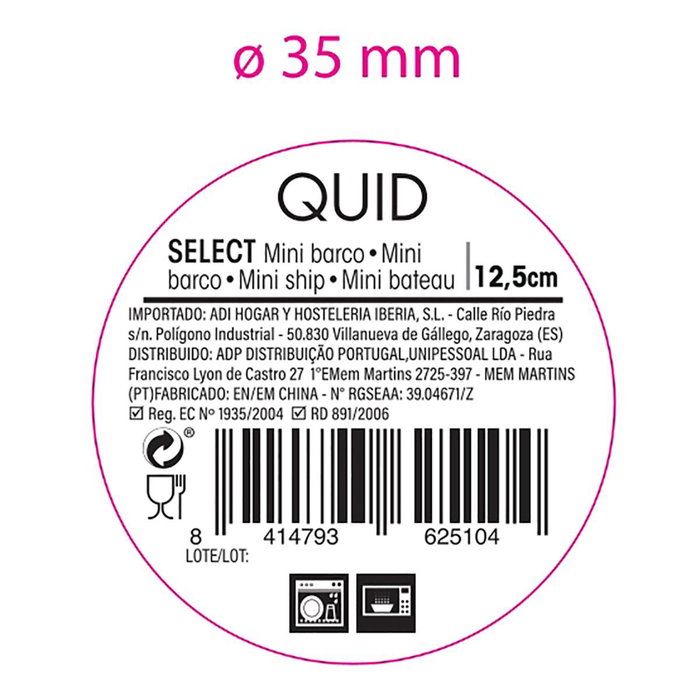 Quid Mini Barco Porcelana Select Blanco 12,5 cm