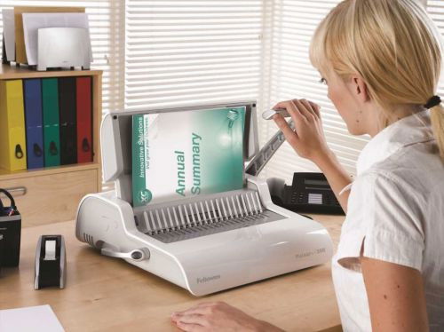 Fellowes Encuadernadora Canutillo Plástico Pulsar+ 5627601 - Perfora 17 Hojas, Encuaderna 300 Hojas