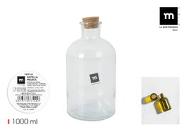 La Mediterranea Botella Frasca Red. 1000ml con Tapón de Corcho