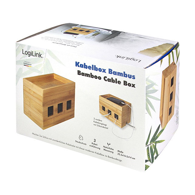 LogiLink Caja de gestión de cables de bambú LogiLink Caja de gestión de cables de bambú