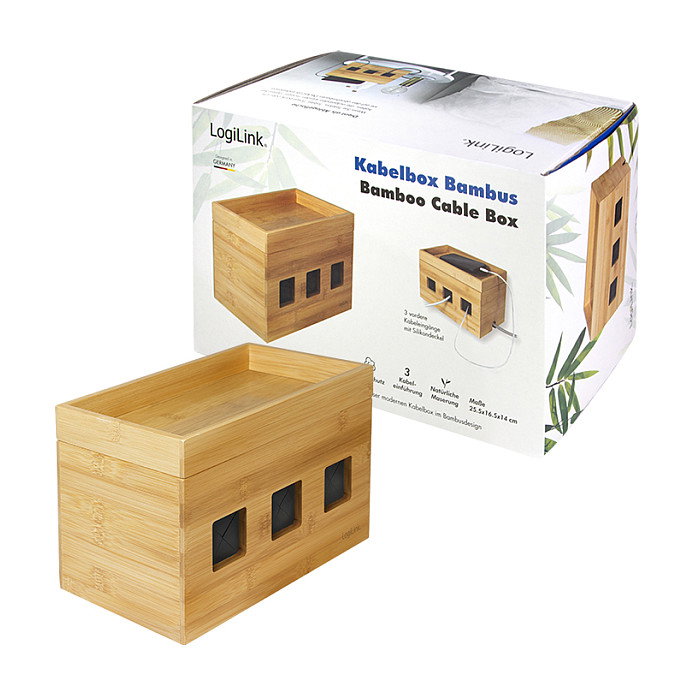 LogiLink Caja de gestión de cables de bambú LogiLink Caja de gestión de cables de bambú
