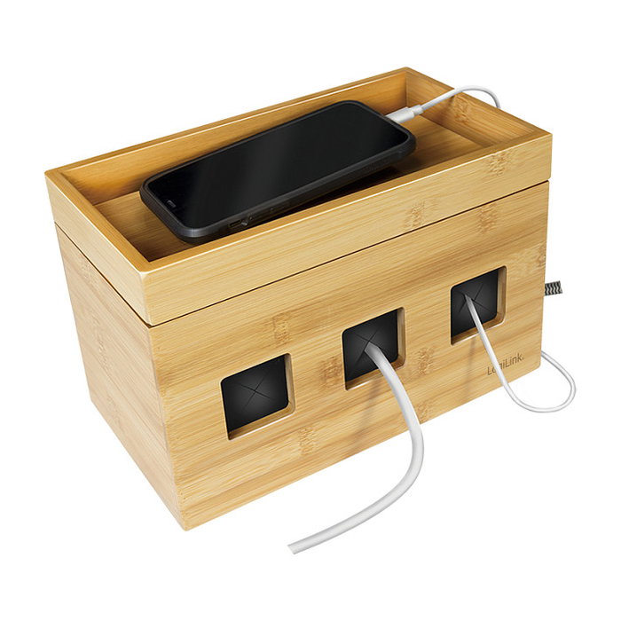 LogiLink Caja de gestión de cables de bambú LogiLink Caja de gestión de cables de bambú