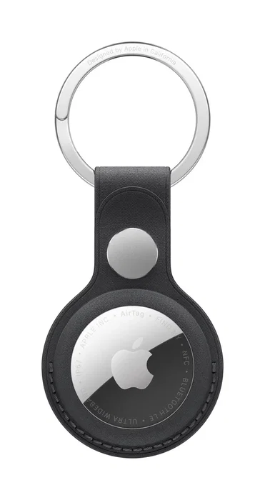 Apple Llavero para AirTag en Acero Inoxidable y Microsarga Negra con 68% Material Reciclado, Anillo de Sujeción, Accesorio Compatible, MGG24ZM/A