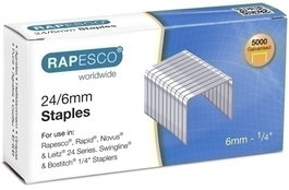 Grapas Rapesco Standard 24/6 Mm. Galvanizadas Caja De 5000