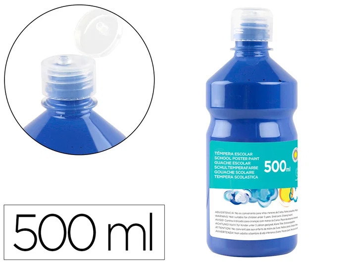 Liderpapel Tempera Liquida Escolar 500 ml Azul Marino Superlavable A Partir De 3 Años Liderpapel Tempera Liquida Escolar 500 ml Azul Marino Superlavable A Partir De 3 Años