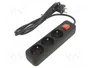 Lanberg Regleta con 3 tomas PL, 1,5 m y interruptor, negra